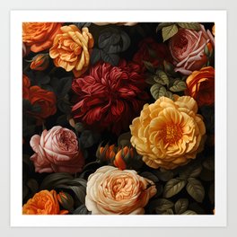 Realistic Multi Floral Pattern Art Print