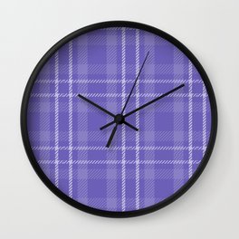 Very peri purple tartan color of the year pattern texture Wall Clock