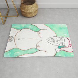 SEXY FAT SANTA nude full frontal nudity Santas Christmas gifts erotica holiday gag gifts white elephant naked man dad bod paintings  Rug