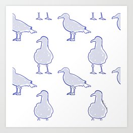 Grey Sea Gulls Art Print