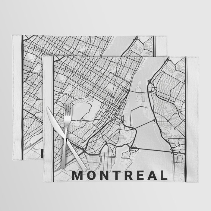 Montreal tourist map Placemat by Serenity by Alex Society6