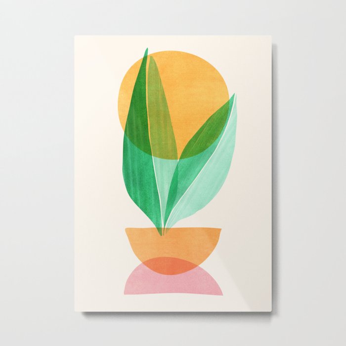 Summer Stack Abstract Plant Illustration Metal Print