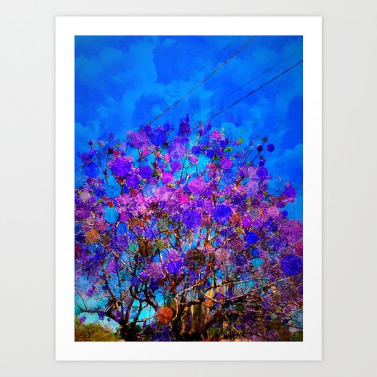 Purple Stained Glass Tree Art Print