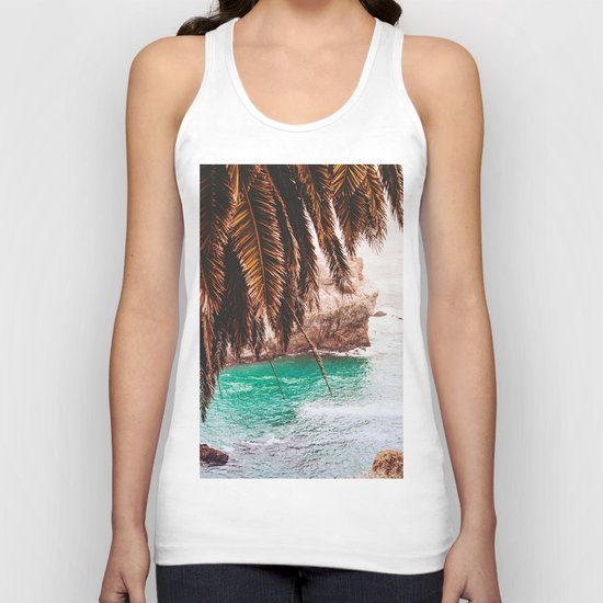 vintage ocean #palm tree Unisex Tank Top