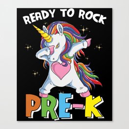 Ready To Rock Pre-K Dabbing Unicorn Canvas Print