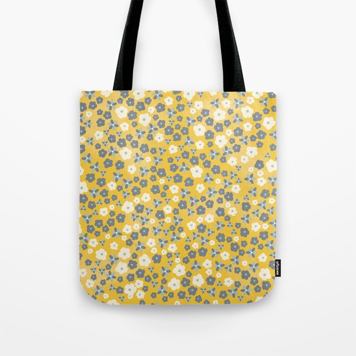 A life of a sheep - yellow and grey flowers Tote Bag