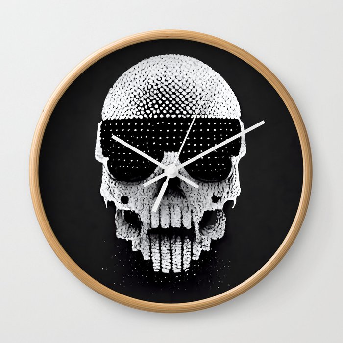 Pixelized Ubercool Skull Wall Clock