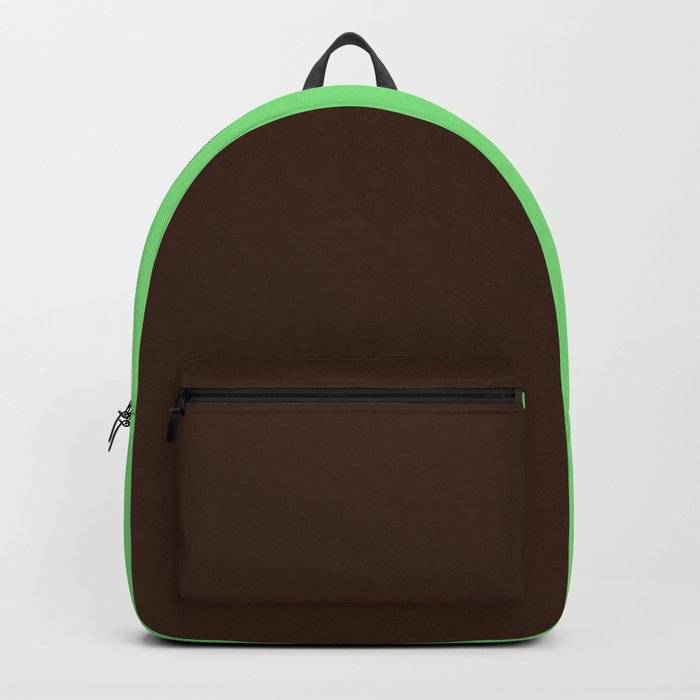 Chocolate Brown and Mint Green Vertical Pattern Backpack
