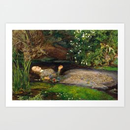 Ophelia Painting by John Everett Millais Art Print