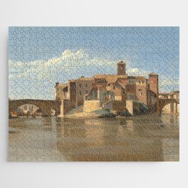 Jean-Baptiste-Camille Corot "The Island and Bridge of San Bartolomeo, Rome" Jigsaw Puzzle