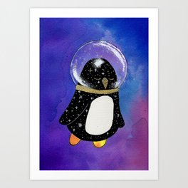 Space Penguin Art Print