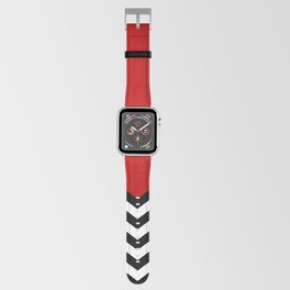 Red Black White Chevron Room w/ Curtains Apple Watch Band | Room, Redroom, Painting, Redcurtains, Curtains, Minimalism, Lodge, Curated, Minimalistic, Illustration 