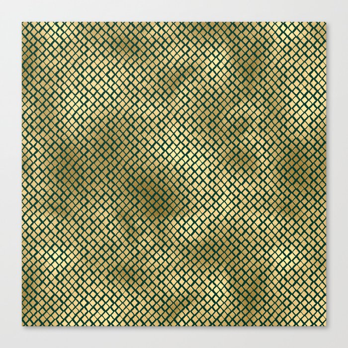 Gold Green Elegant Pattern Canvas Print