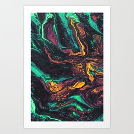 Neon Fluid Art Print