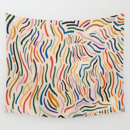 Wavy Vibes Modernist Palette Wall Tapestry
