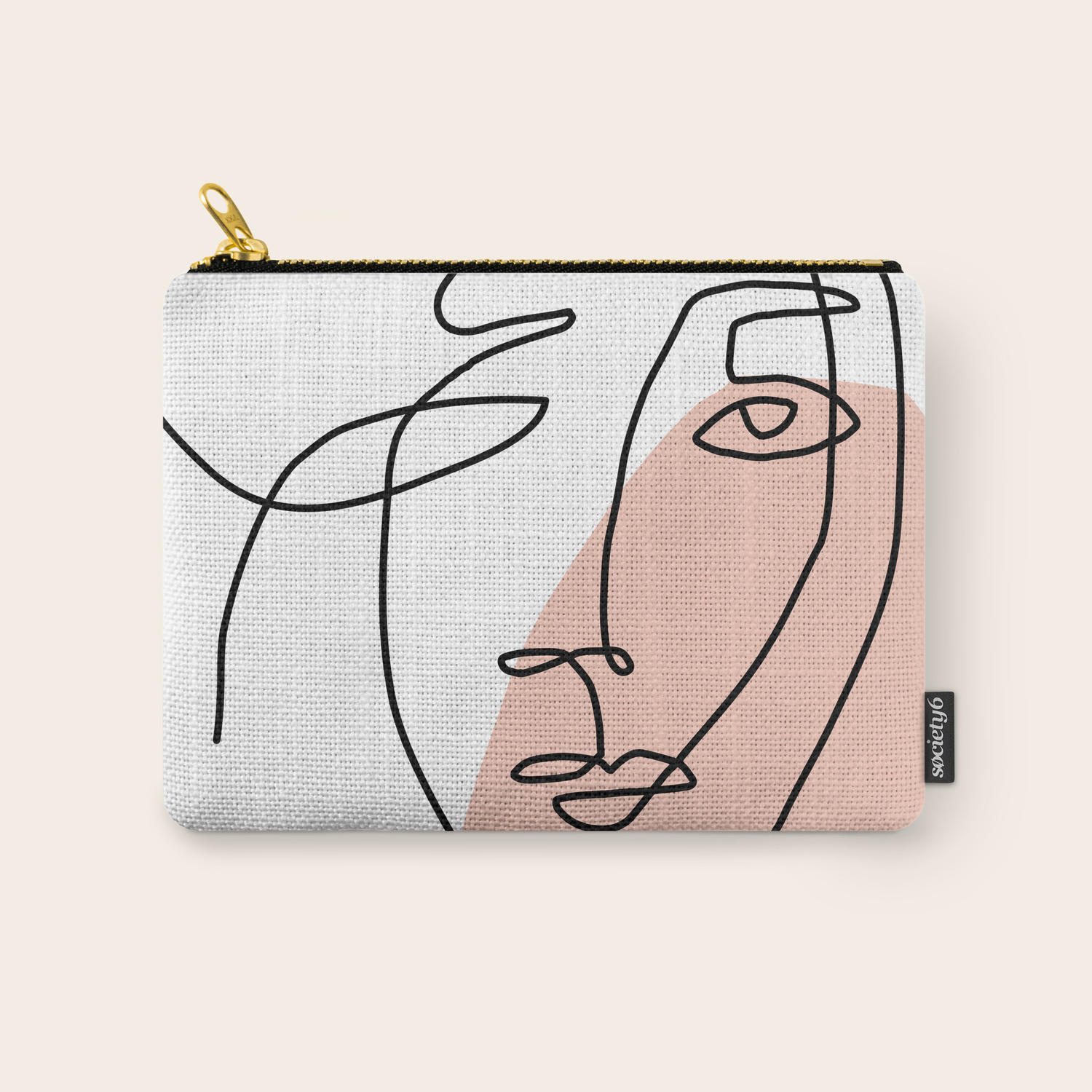 One Line Art Face Sketch Carry All Pouch By Theredfinchprint Society6,Duck Claws Drawing Easy