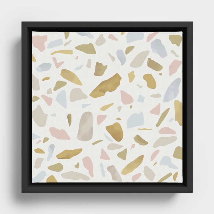 Terrazzo flooring seamless pattern Framed Canvas