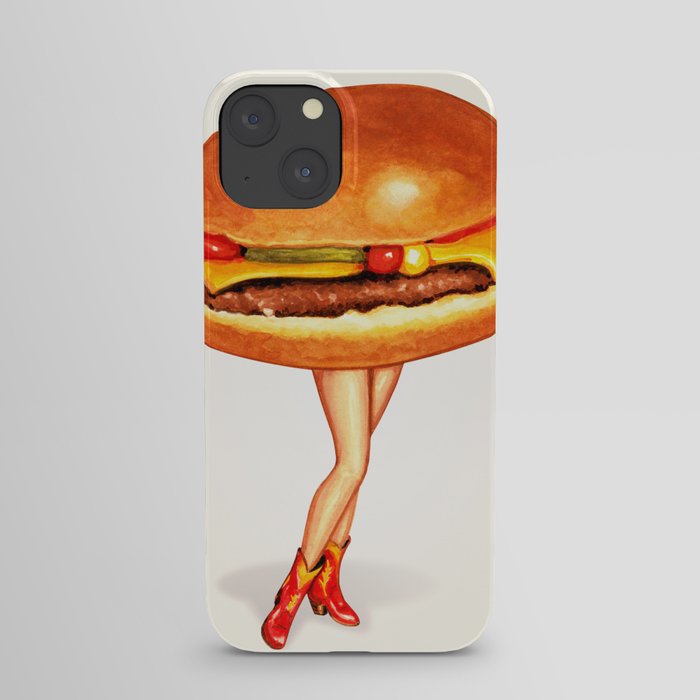 Cheeseburger Cowgirl Pin-Up iPhone Case