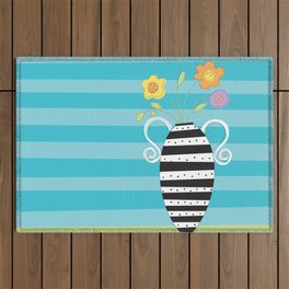 Whimsy Graphic Vase Outdoor Rug