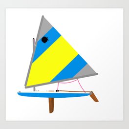 grey/blue/yellow sunfish Art Print