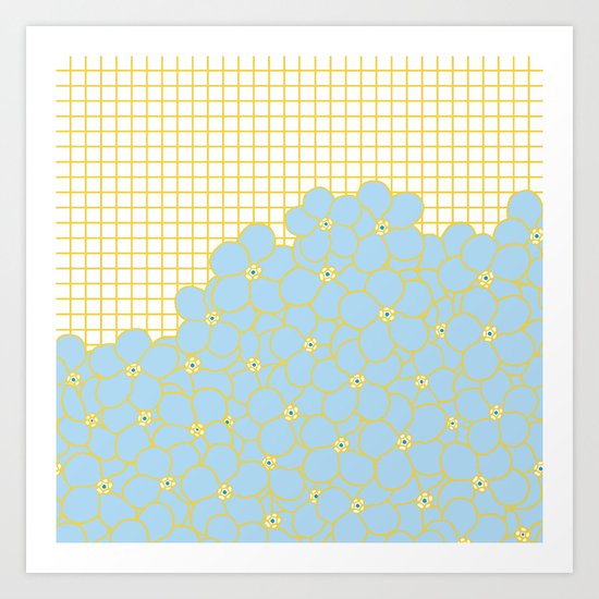 Forget Me Knot Gold Grid Art Print