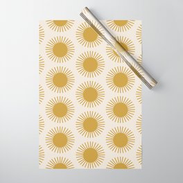 Golden Sun Pattern Wrapping Paper