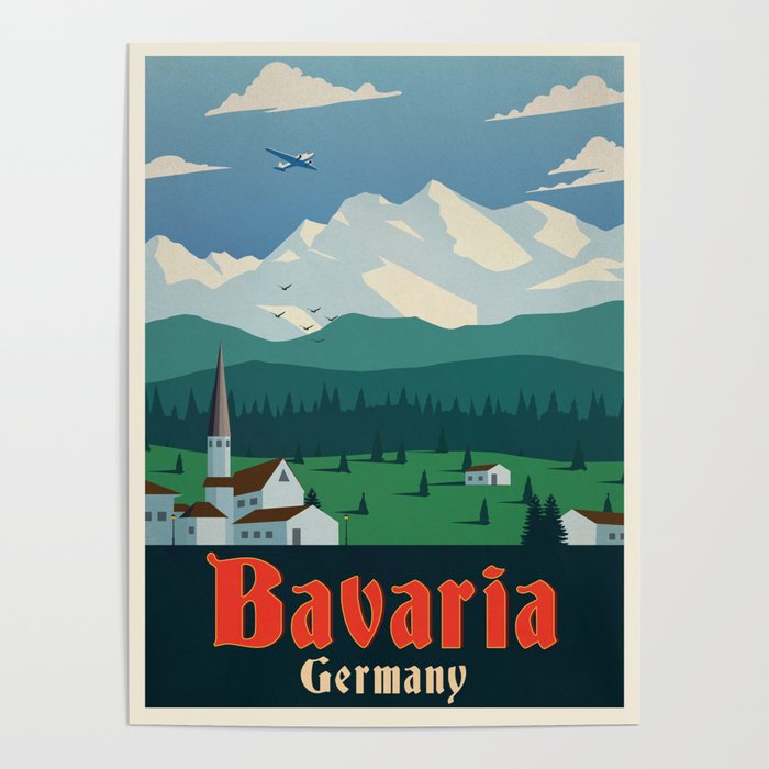 Vintage travel poster-Germany-Bavaria. Poster