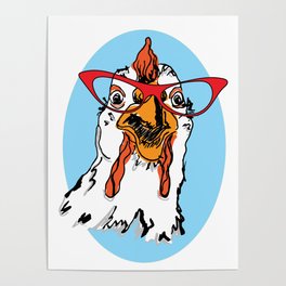 Funny Chickens Poster