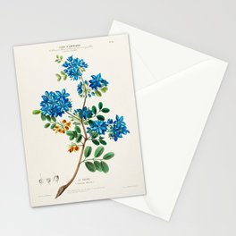 Blue flowering tree from "Flore d’Amérique" by Étienne Denisse, 1840s Stationery Card