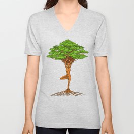 Tree Of Life Zen Yoga V Neck T Shirt