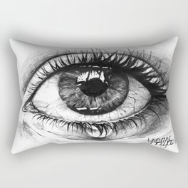 black & white eye close-up Rectangular Pillow