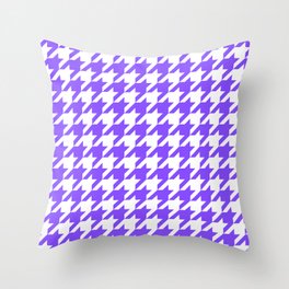 Periwinkle Houndstooth Throw Pillow