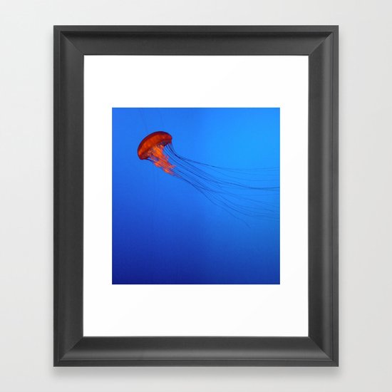 Orange Jellyfish Framed Art Print