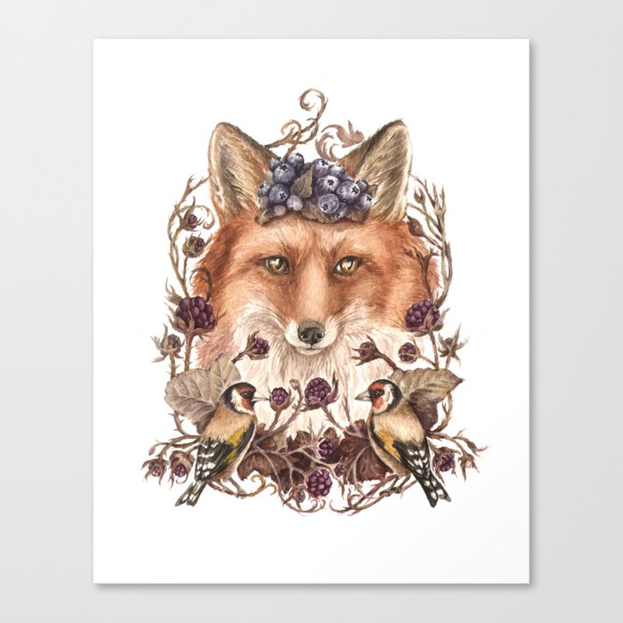 Blueberry fox Canvas Print