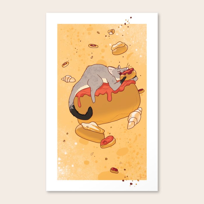 Pastry Possum Canvas Print by Jared Pechacek Society6