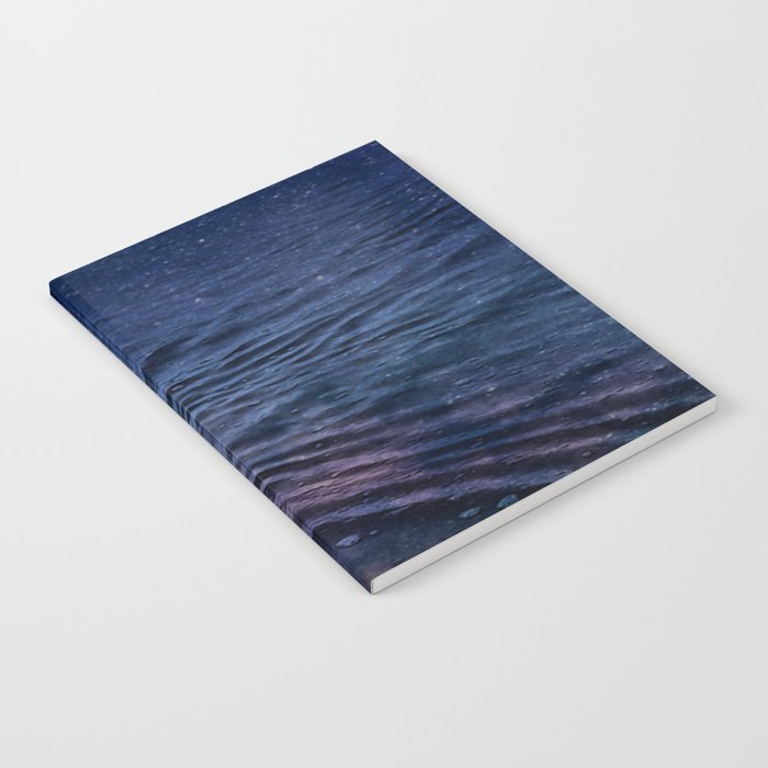Galactic blue cosmic beach water surface pattern Notebook