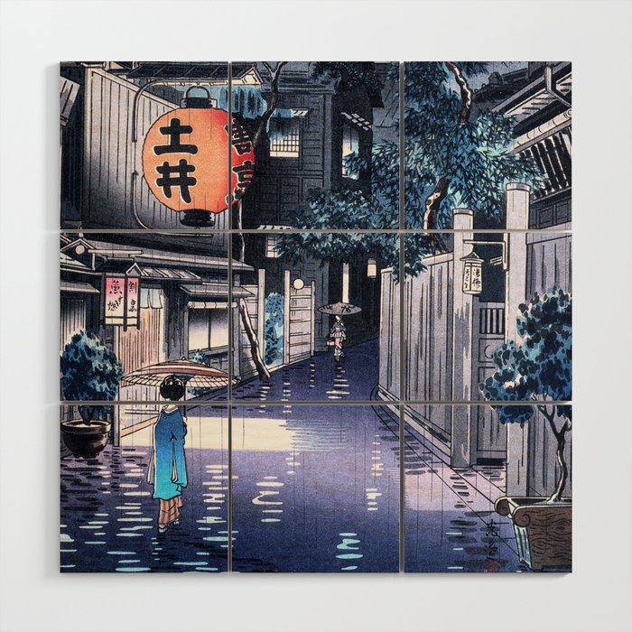 Streets of Japan by Tsuchiya Koitsu Wood Wall Art