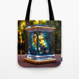 Galaxy in a Glass Tote Bag