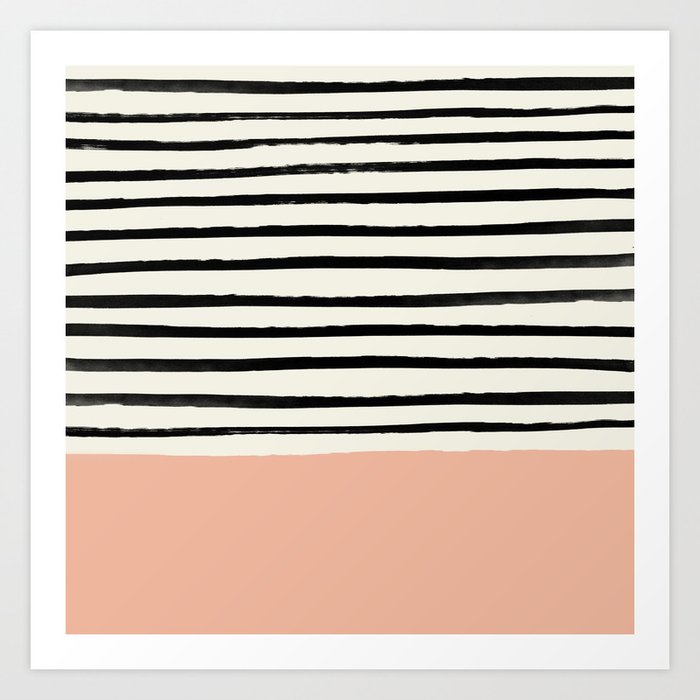 Peach x Stripes Art Print