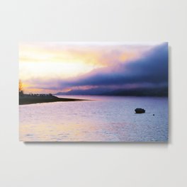 Evening view over Loch Lhinne Metal Print | Pinksky, Color, Boat, Scottish, Photo, Surf, Highlands, Hills, Sea, Scotland 
