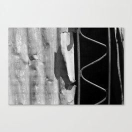 Abstract metal texture - B&W Canvas Print