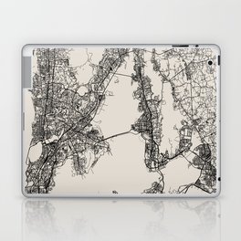 India, Mumbai Map Art Print - Authentic Cartography Laptop Skin