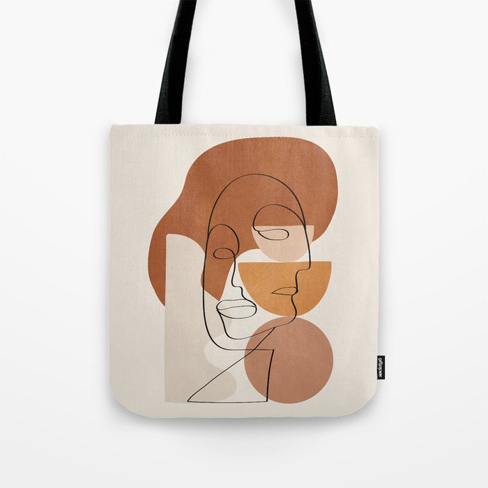 Abstract Clay Faces II Tote Bag