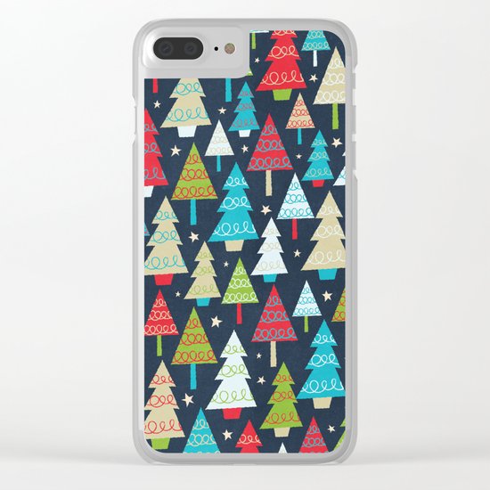 Christmas Trees Clear iPhone Case