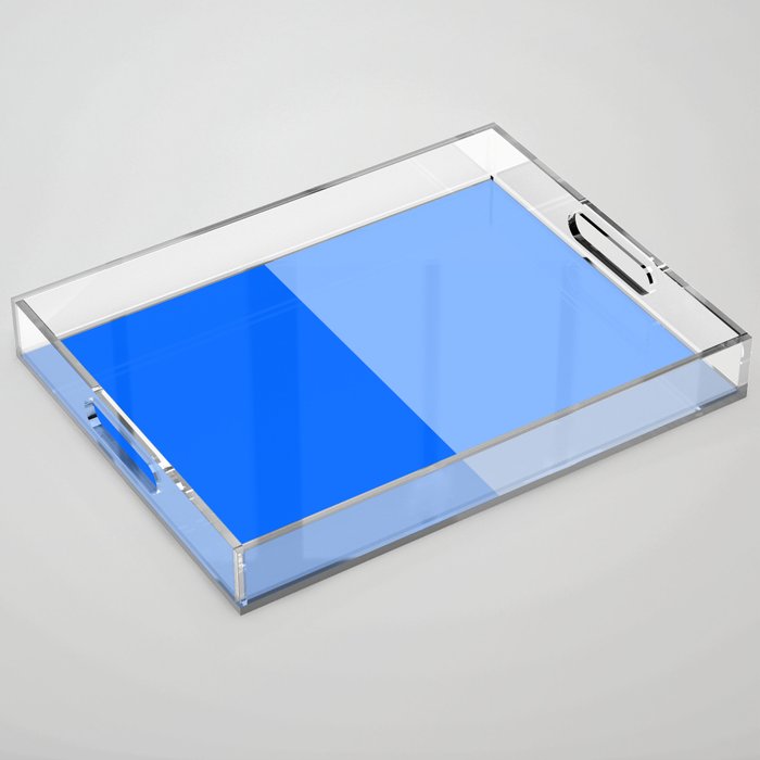Bright Blue Two Monotone Color Block Acrylic Tray