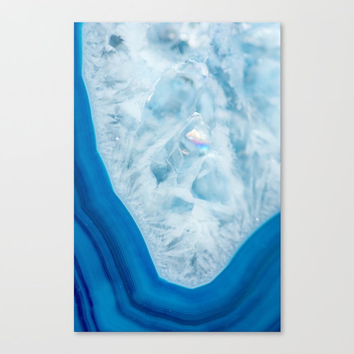 Blue Crystal Geode Canvas Print