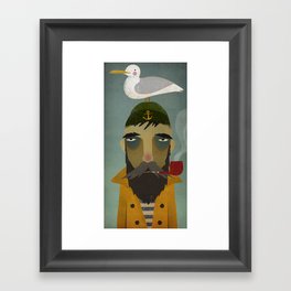 Fisherman Seagull Framed Art Print