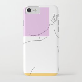 Color Blocked Line Drawing Of Woman iPhone Case