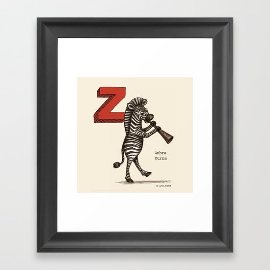 Animals & Instruments ABCs – Z Framed Art Print