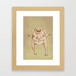 Head Boy Framed Art Print | Face, Head, Creepy, Drawing, Brown, Beige, Skin, Weird, Gold, Graphite 